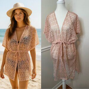 🐈Cut Out Bathing Suit Cover Kimono O/S